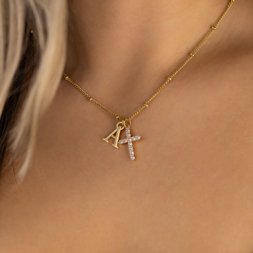 Bella & Co Initial Cross Necklace