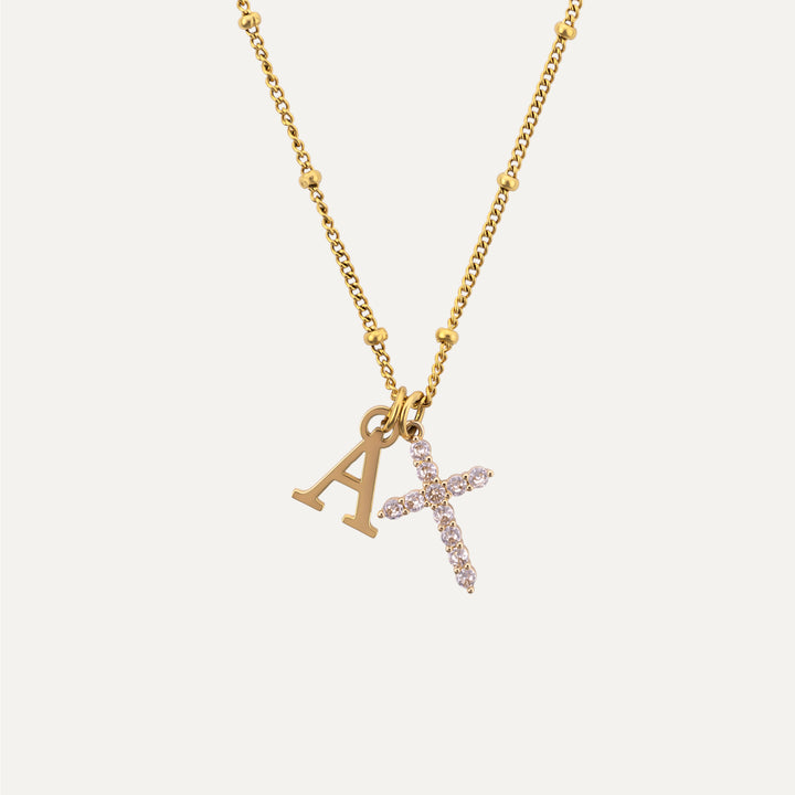 Bella & Co Initial Cross Necklace